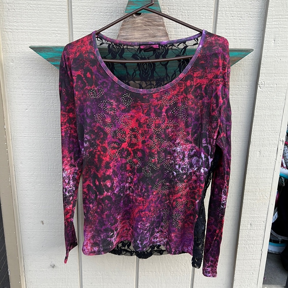Rock & Roll Cowgirl lace shirt  XL